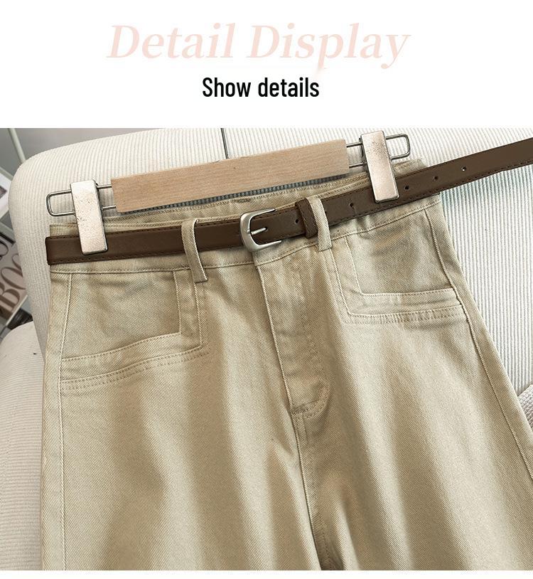 Spring 2026 Women's High-Waisted White Denim Wide-Leg Pants - Versatile, Loose, and Drapey for Petite Heights.