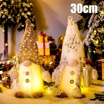 Glowing Gnome Christmas Faceless Doll 30cm Tree Decorations 2025 Night Light Xmas Gift Navidad 2023 New Year Home Decor