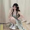 Light Green Asymmetrical Hem Chiffon Cami Dress Women 2025 Beach Vacation Outfit Slim Fit Sleeveless Mini