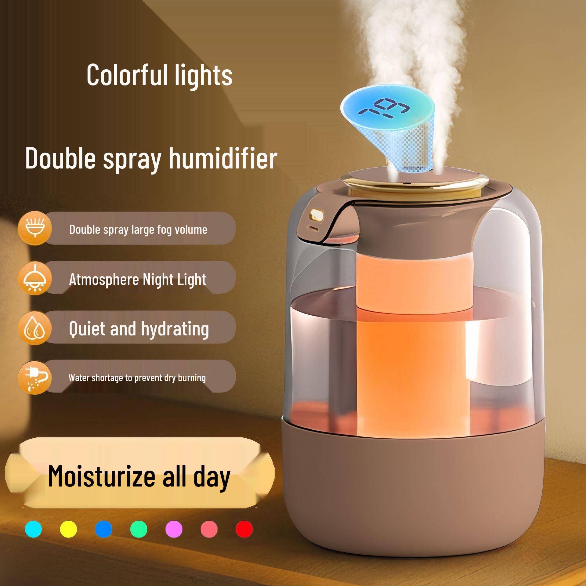 

2025 Тихий Большой Увлажнитель Воздуха с Туманом для Дома и Спальни, Безопасный для Беременных Женщин и Младенцев 136 x 136 x 196 mm + TC Power Supply