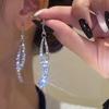 Sparkling Silver Dangle/Drop Hoop Huggie Earrings Gift Womens Girls+