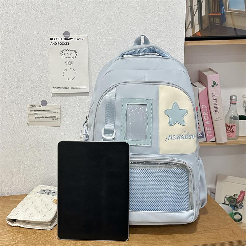 Cute Star Design Backpack for Women and Girls – Lightweight School Bag with Front Pocket, Mesh Compartment – Perfect for Daily Use, College, or Travel