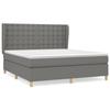 VidaXL Lit à sommier tapissier avec matelas Gris foncé 160x200cm Tissu - Modèle 3128854