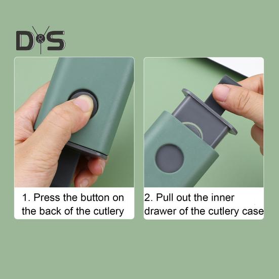 Travel Utensil Set Stainless Steel Fork And Spoon with Case Portable Tableware Set Smooth Edge Flatware Set for Office School Camping