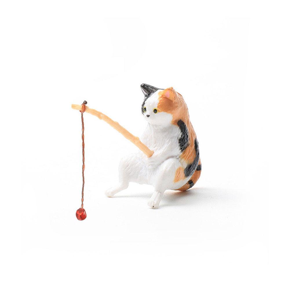 Fishing Cat Aquariums Decorations Fish Tank Hangable Landscape Aquarium Cat Fishing Ornament Home Aquarium Decor