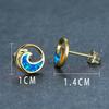 New Fashion Ruili Style Gold Platinum Wave Circle Womens Versatile Earrings