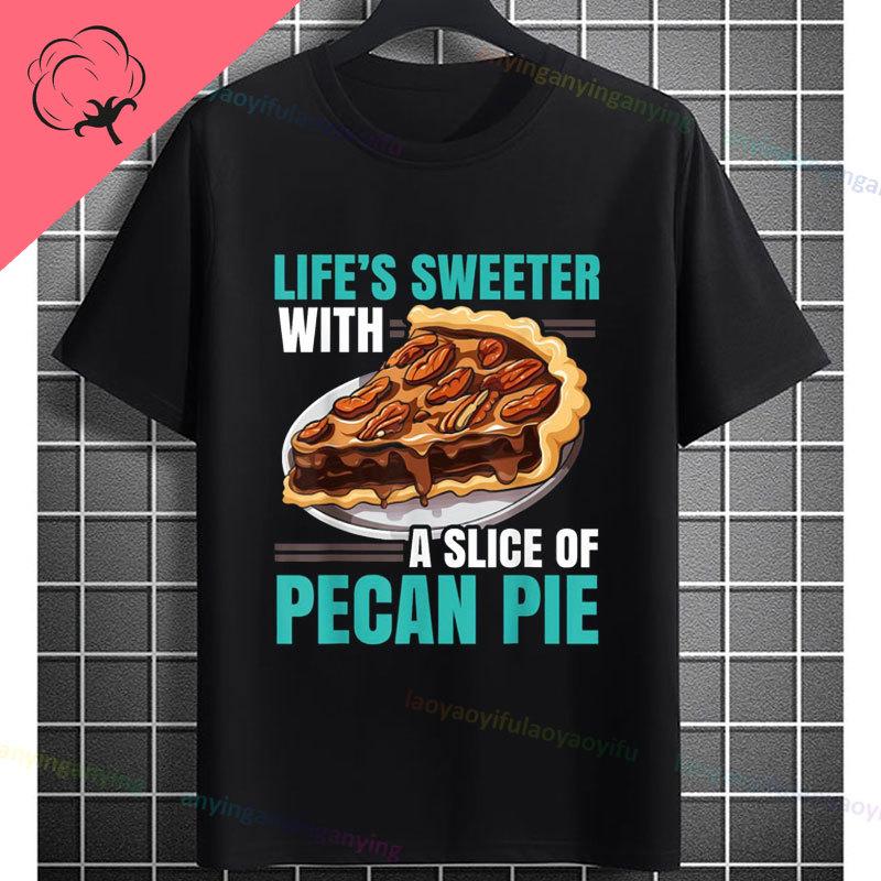 Unisex Funny Who Ate Half of The Chocolate Pecan Pie Graphic TShirt Round Neck 100 Cotton Shortsleeve Casual Outdoor Tshirt