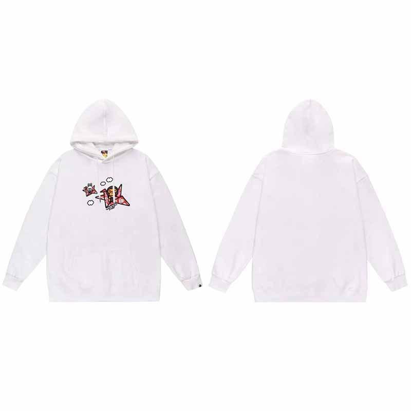 Mens Oversized Hooded Sweatshirt With Ape Head Print Heavyweight Cotton Long Sleeve Pullover Daily Wear