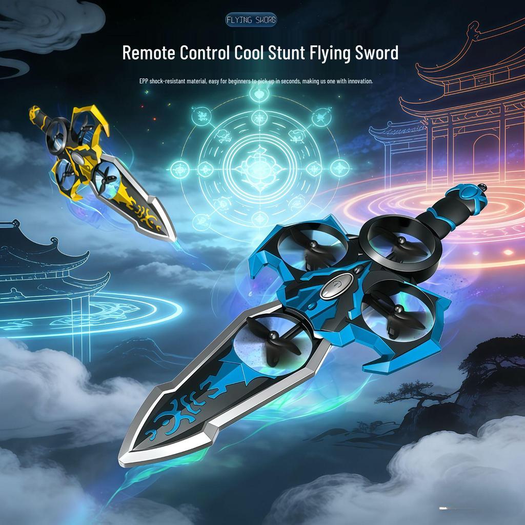 Retro Remote-Control Flying Sword Drone: Children's Toy Airplane Model