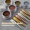 Polvere Specchio Metallizzata per Unghie Glitter Oro Rosa Champange Smalto Gel UV Polvere Cromata Effetto Metallico Pigmento Pittura Unghie