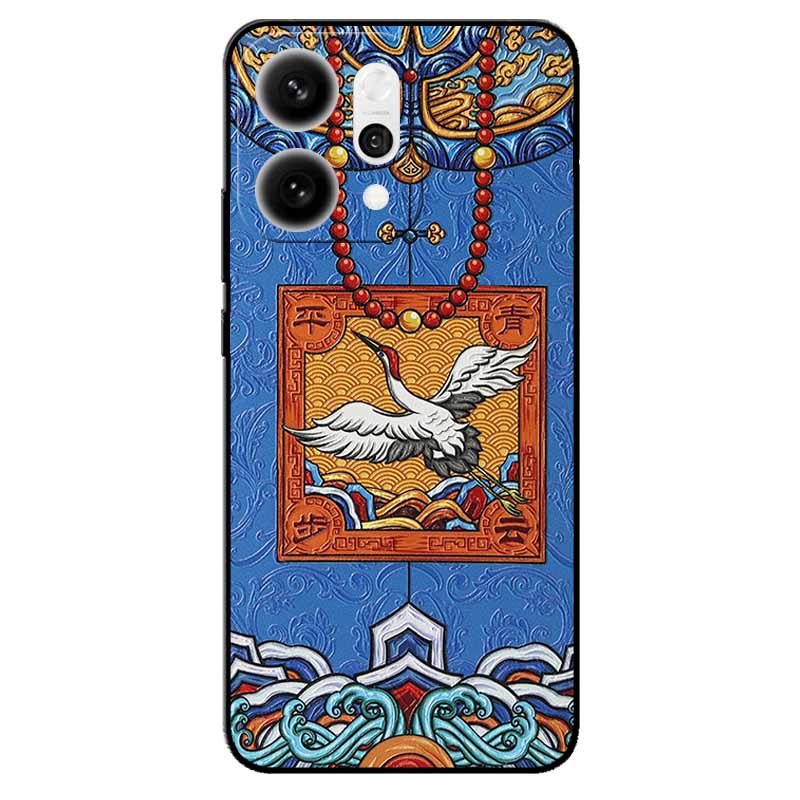 3D Cartoon Emboss Case For Oppo Reno14 5G Relief Embossed Retro Silicone Back Cover For Reno 14 CPH2737 Funda Anime Coque Reno14