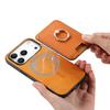 For iPhone 17 Pro Magnetic Case Detachable Card Bag Leather Back Cover with Kickstand