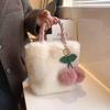 Live Stream Supply Wholesale Plush Cherry Bag Portable Niche Large-capacity Girl Autumn and Winter Messenger Bag One Piece Delivery