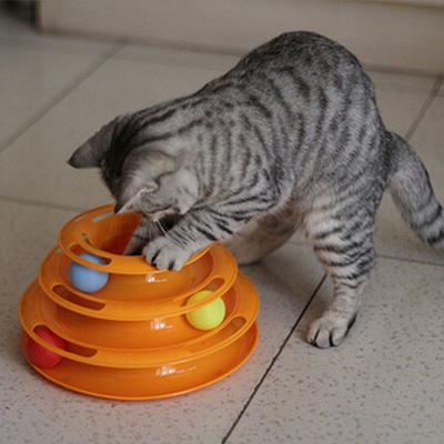 Trojúrovňová veža na hračky pre mačky, dráhy, kotúč, mačacia inteligencia, zábava, trojitá platba, kotúčové hračky pre mačky, lopta, tréning, zábavná platňa