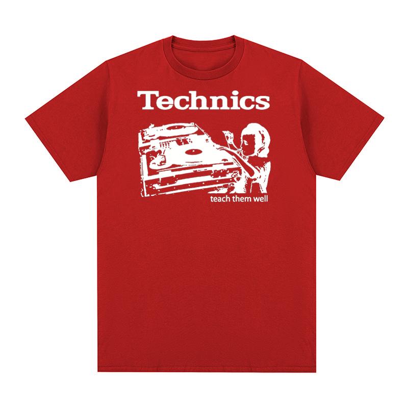 technics Tshirt teach them well Dj Turntable Music House Techno Electronic Cotton Men T shirt New Tee Tshirt Womens Tops S