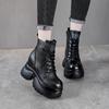 Short Boots 2026 Autumn and Winter New Leather Sponge Boots Motorcycle Boots Short Boots Thick Sole