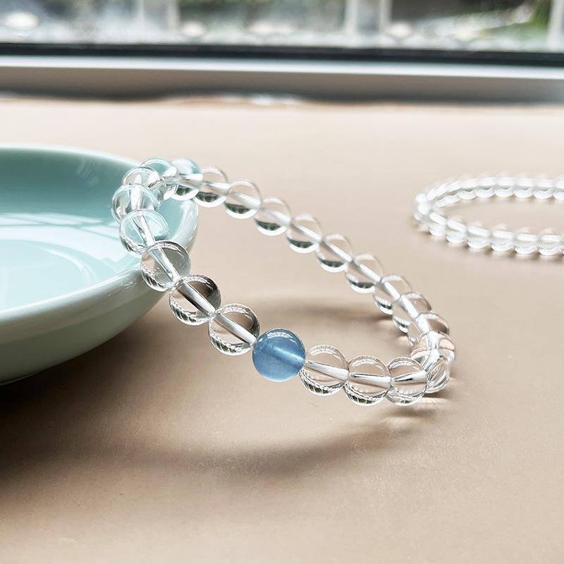 Natural Crystal Zircon Beaded Bracelet Niche Design Simple Fashion Versatile Light Luxury High Sense Exquisite Jewelry Women