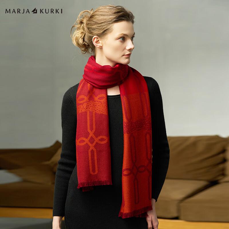 MARJA KURKI Women's Jacquard Wool Shawl