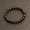 New European & American Style Cross Bracelet, 8MM Natural Stone Beaded Fashion Accessory