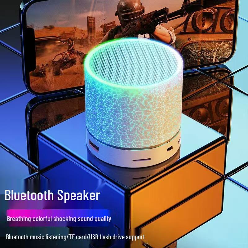Mini Bluetooth Subwoofer Speaker with LED Glow, Card Slot, Portable & Wireless