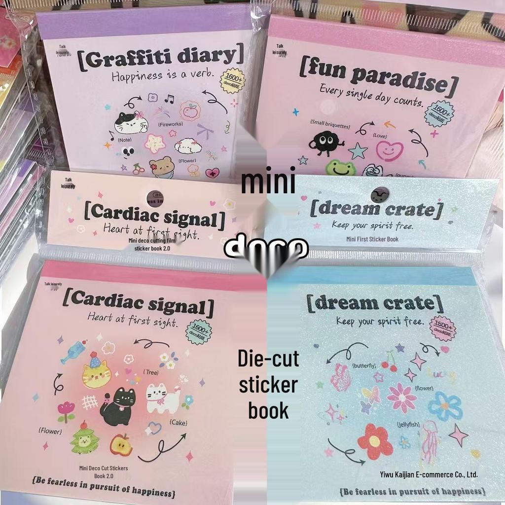 Mini Die-Cut Nail Art Sticker Book - Cute Decorative Stickers