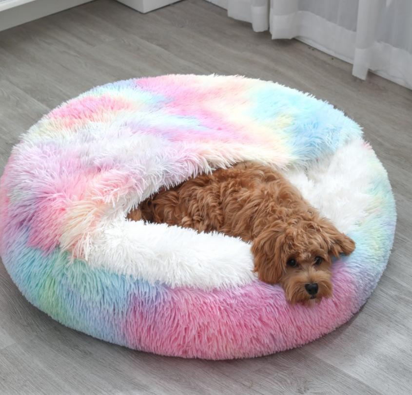 Pet Nest Winter Warm with Cover Pet Pad Anti-kick with Own Quilt Kennel Semi-closed Soft Half Pack Cat Nest