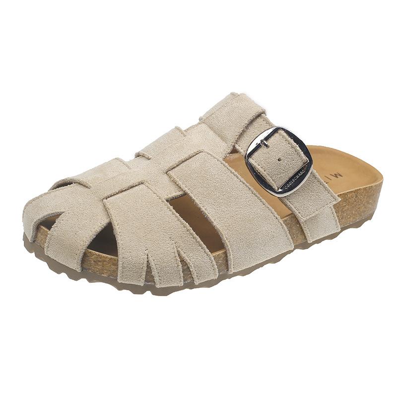 

Designer New Style Mules Slippers 2025 Summer Solid Comfy Women Sandals Bao Tou Outside Beach Slip On Simple Women Slippers 35