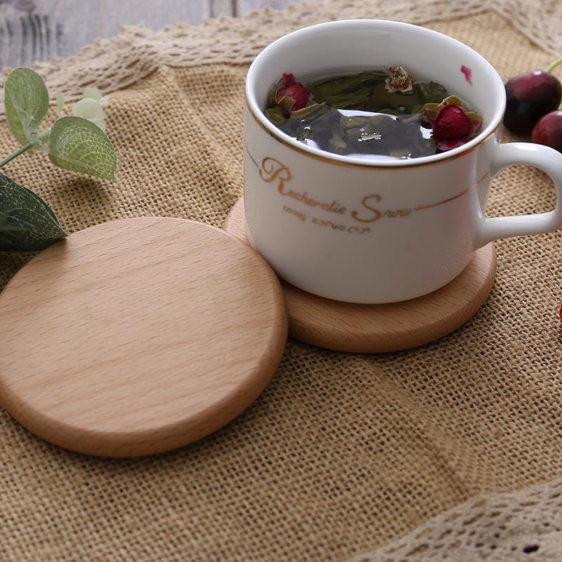 Japanese Tea Ceremony Wooden Coasters - Beech & Walnut Insulation Mats