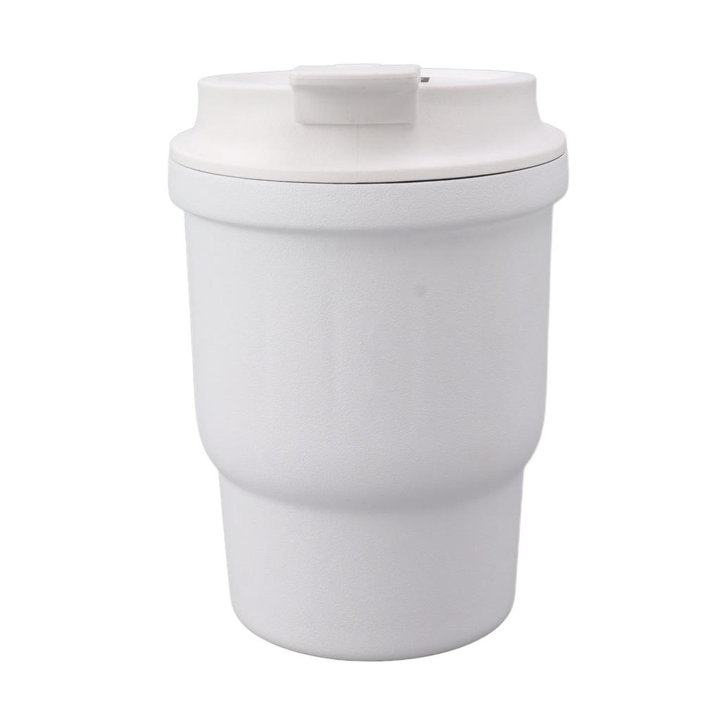 Metal Coffee Mug 450ml White Food Grade Silicone Double Layer Anti Slip Stainless Steel Mug for Camping Travel Car