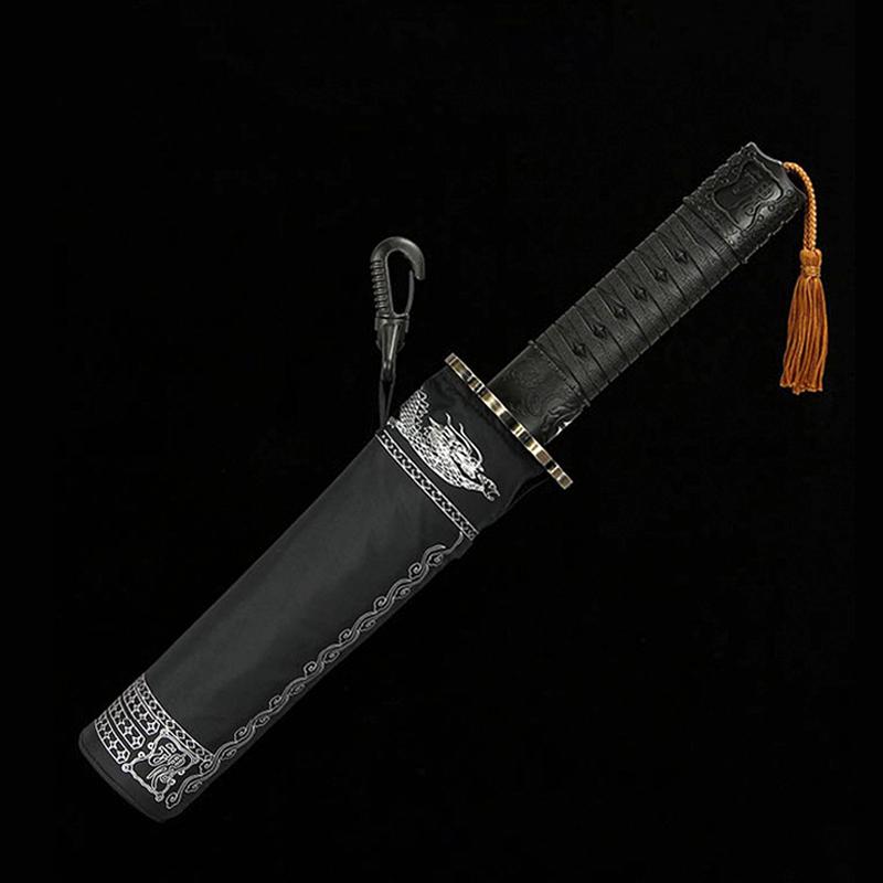 Japanese Style Samurai Katana Master Sword Umbrella Men Women Automatic 3 Fold Windproof Large Travel Sunscreen Parasol