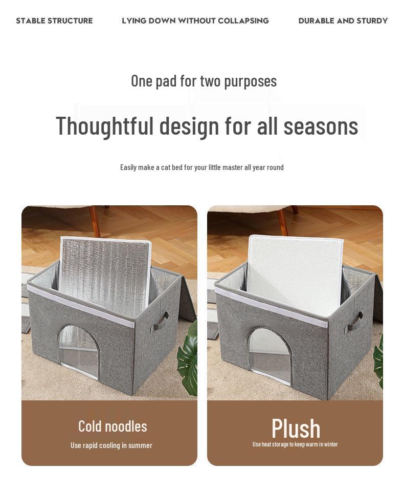 Portable Summer Cooling Nest for Cats & Dogs - Foldable, Air-Conditioned Sleep Pad