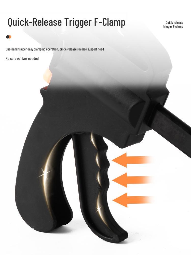 Heavy-Duty Industrial Ratchet F-Clamp for Woodworking - Quick Install Fixing Jig