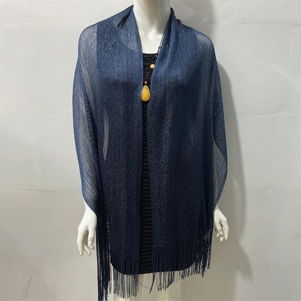 Rayon Scarf, Gold And Silver Silk Flat Scarf, Thin Shawl, Bag Head Scarf, Polyester Scarf, Multi-Color.