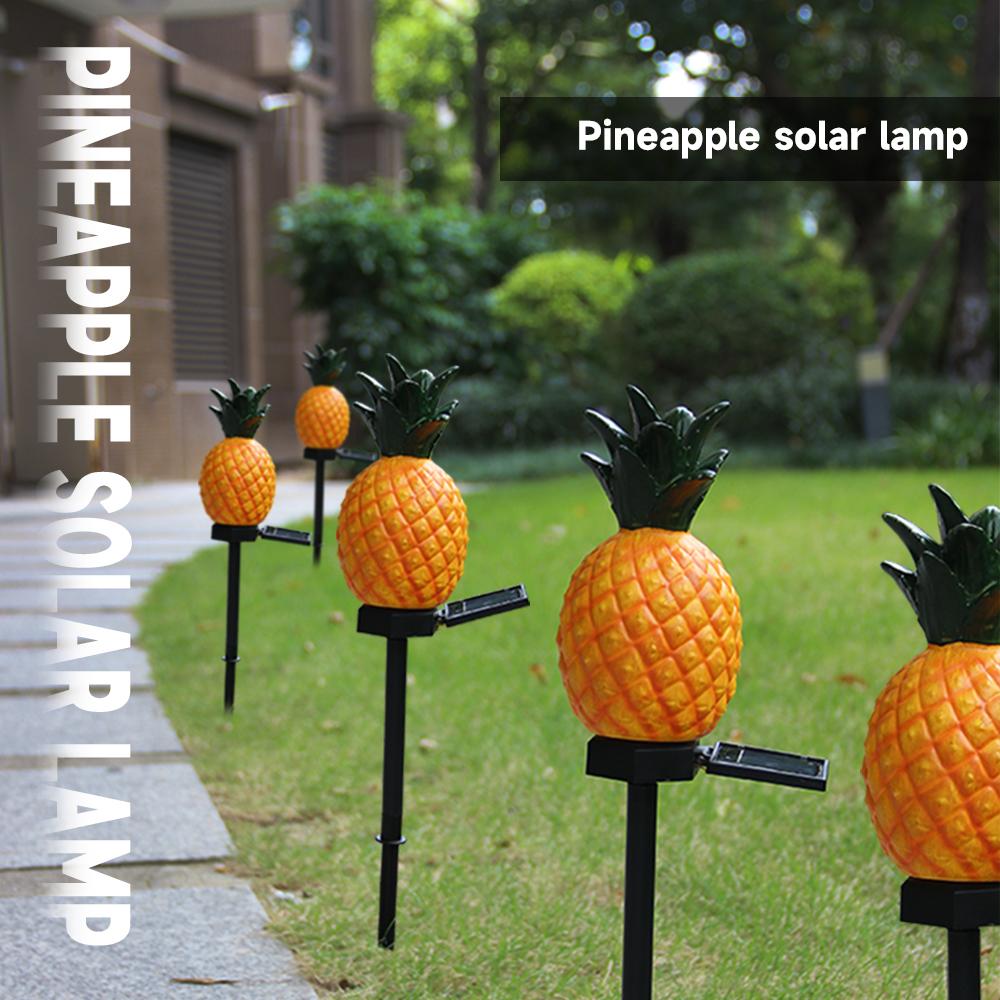 LED Solar Yard Lamp Simulation Pineapple Landscape Light Outdoor Waterproof Decorative Garden Lawn Light Ground Stake Lamp