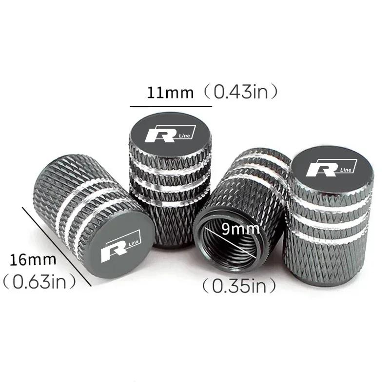 

2026 Hot For VOLKSWAGEN VW for Volkswagen VW 4Pcs Car Wheel Rims Tire Valve Stem Caps R line GOLF POLO Jetta GTI Touran GTE Auto срібний