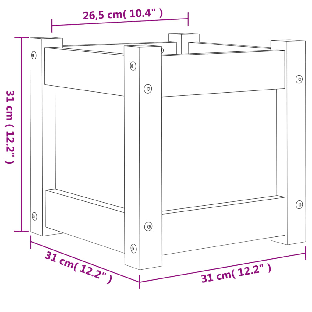 Planters 2 Pcs Solid Douglas Fir Wood