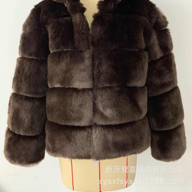 New Fashion Fox Hair Imitation Coat Women's Thermal Slim Coat