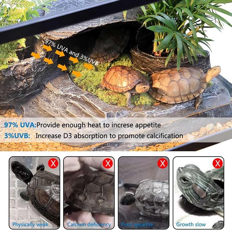 T02C!-Reptile Heat Lamp With 50W Light Bulb, Basking Spot Light Simulated Sunlight, Heating Lamp For Turtle, Lizard US Plug