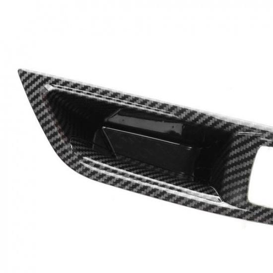 Carbon Fiber Inner Door Handle Switch Panel Cover Trim For BMW 5 Series F10 F18