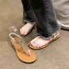 Sommer Nye Flate Gjennomsiktige Rhinestones Pintoe Damesandaler, Mote Casual Lett Strand Kule, Sko Damer