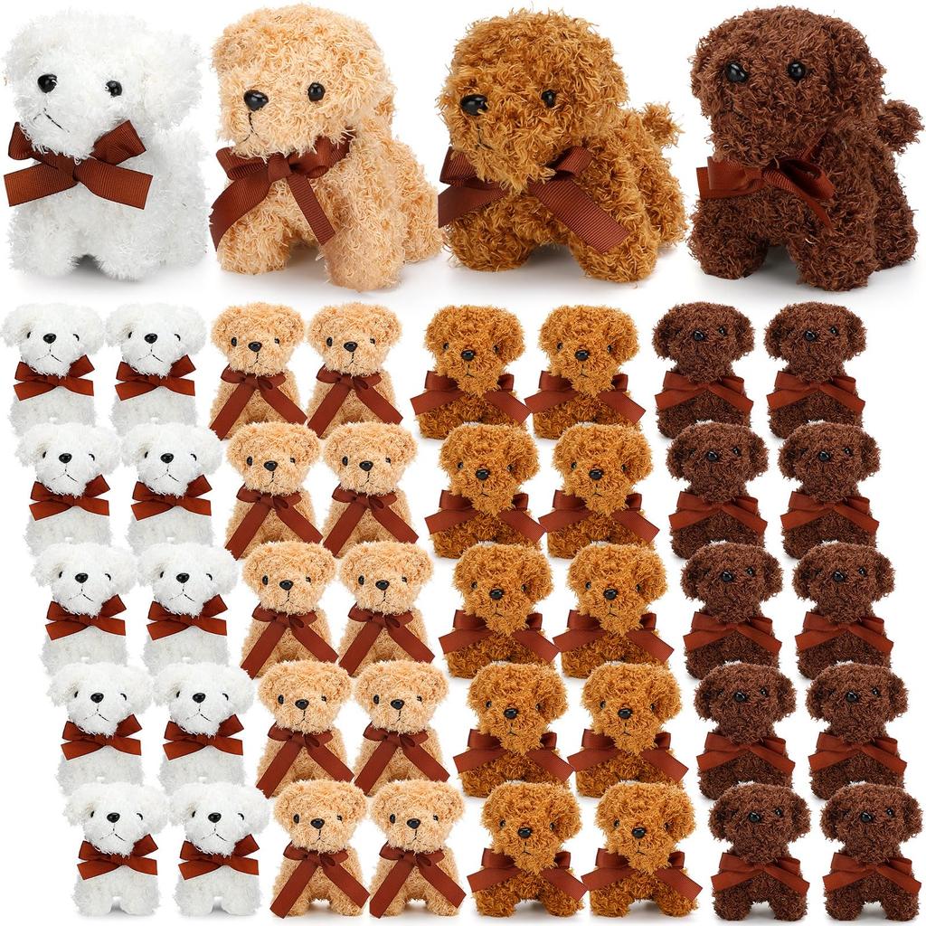 4-24 Stück Mini-Plüschhunde Winziger Stoffhund Großhandel Plüschtier Adoptiere einen Hund Party-Gastgeschenke Stofftier Welpe konzipiert für Füllung von Geschenktüten