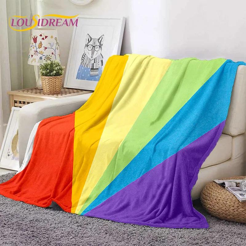 Rainbow Colour Illusion Cartoon Soft Flannel Blankets,Throw Blanket Comfortable Blanket for Picnic Beds Sofa Home Bedroom Gifts