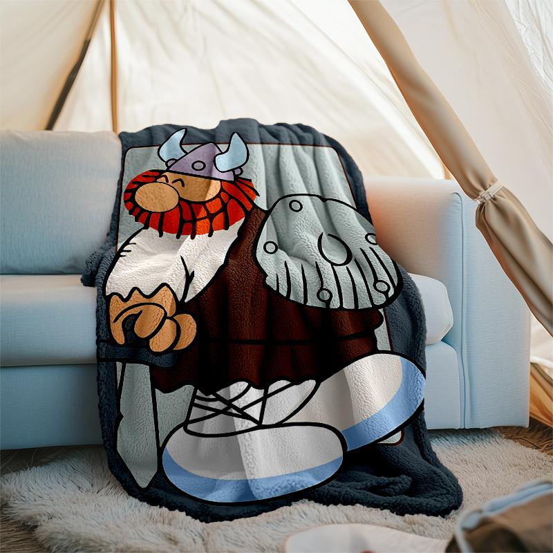 Hagar Theme Printed Blanket Perfect For Couch Bed Travel Outdoor Use Machine Washable Cozy Durable