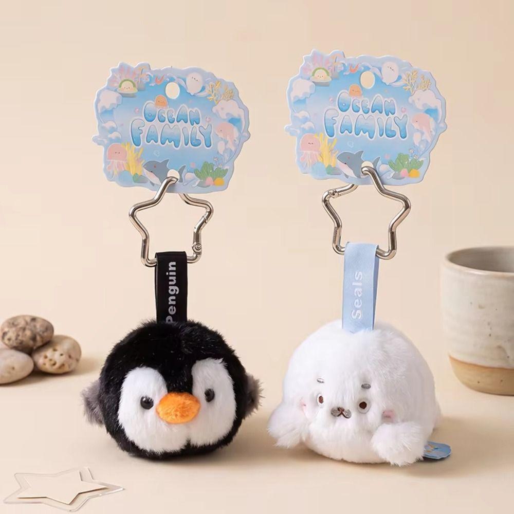 Soft Plushie Shark Seal Keychain Stuffed Animal Turtle Keychain Ocean Animal Plush Backpack