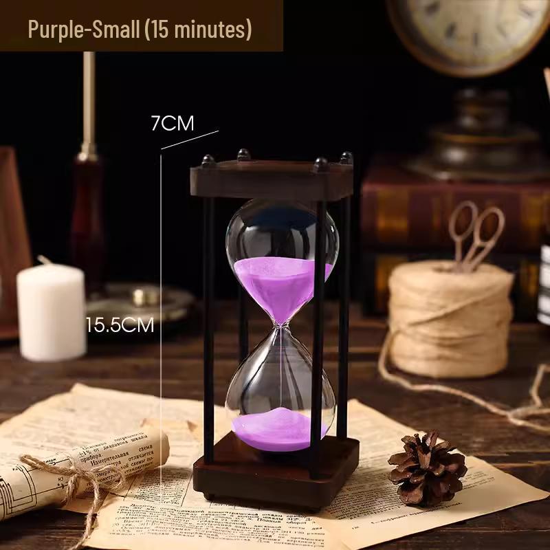 Retro kreativní přesýpací hodiny – ozdoba pro děti – 30/60 minut, design s tekutým pískem proti pádu