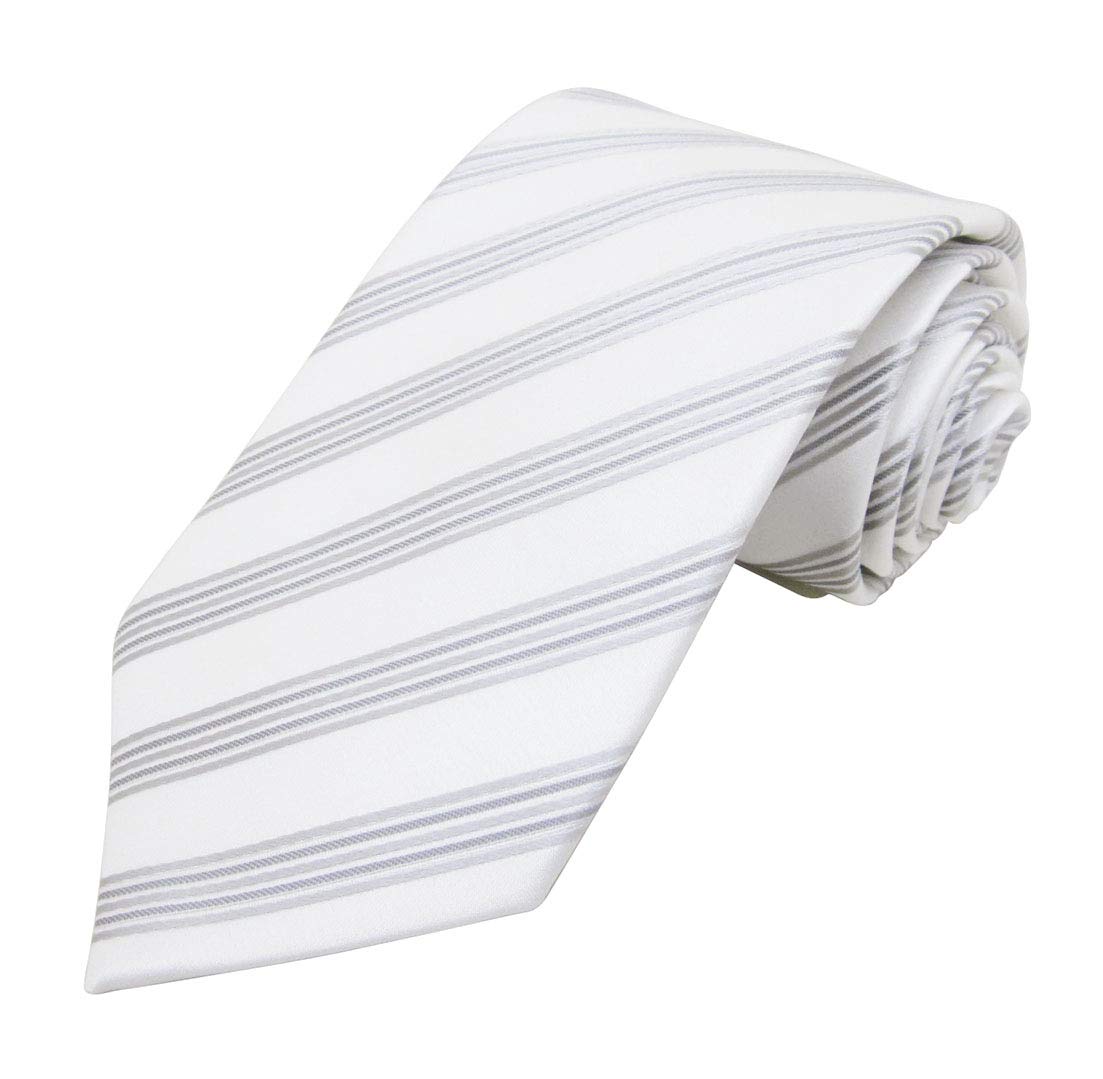 

Formal Luxury Necktie Made in Japan Silk for Ceremonies and Funerals Silver 1 Striped [FORMAL] 100%