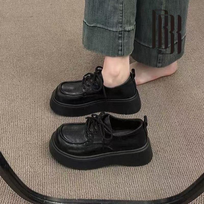 High-heel Versatile Leather Shoes - New Style Women's Height-increasing Single Shoes