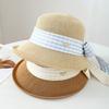 Fisherman Hat With Plaid Bow, Bucket Hat Spring, Summer, Autumn, Windproof, Adult Women'S Hat