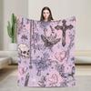 Halloween Gothic Flannel Blanket Creepy Spooky Awesome Throw Blankets for Sofa Bedding Lounge 200x150cm Plush Thin Quilt