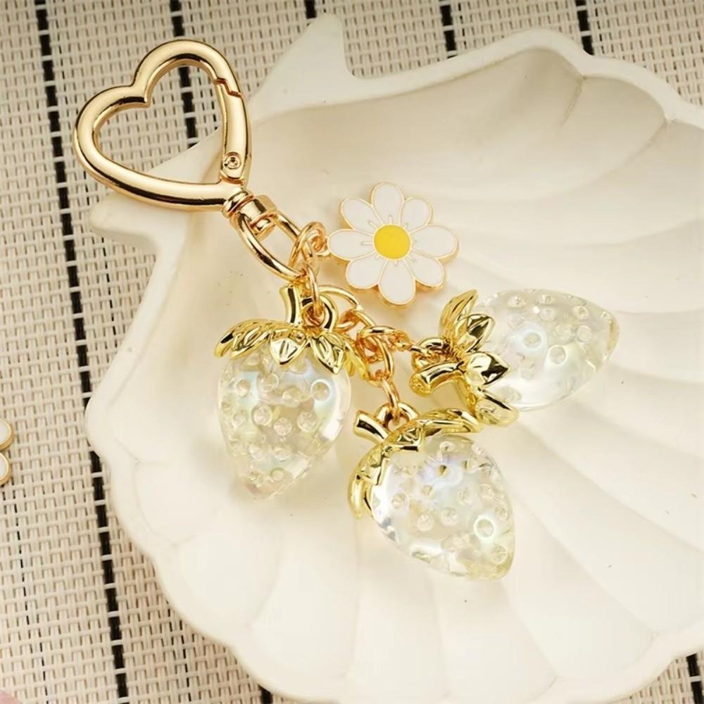 Lightweight Strawberry Bag Pendant Flower Daisy Key Chain Cute Keychain  Women